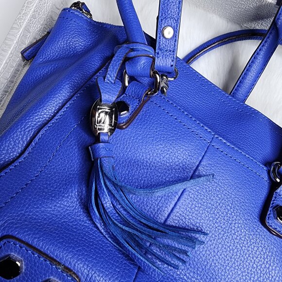 Tignanello lapis Blue pebbled leather satchel - Picture 4 of 12